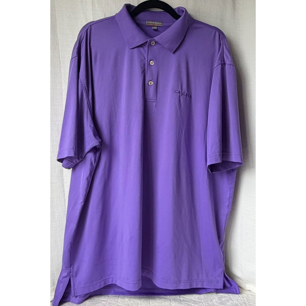 Peter Millar Summer Comfort Polo Mens XL Purple Cascata Golf Performance